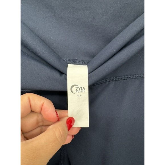 Zyia Active Women’s High Rise Crop Leggings Size 6-8 M Medium Blue - Picture 2 of 6